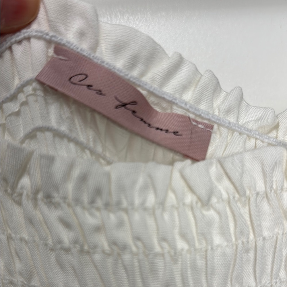 White Ruffled Summer Dress - Picture 2 of 6